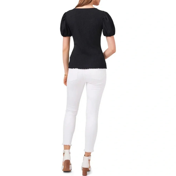 🎉🎉HOST PICK🎉🎉VINCE CAMUTO Puff Shoulder Top, Medium, Black, NWT - Picture 5 of 9